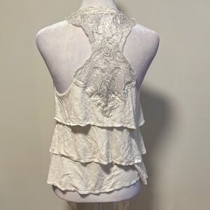 Eyelash Couture Cream Lace Back Blouse